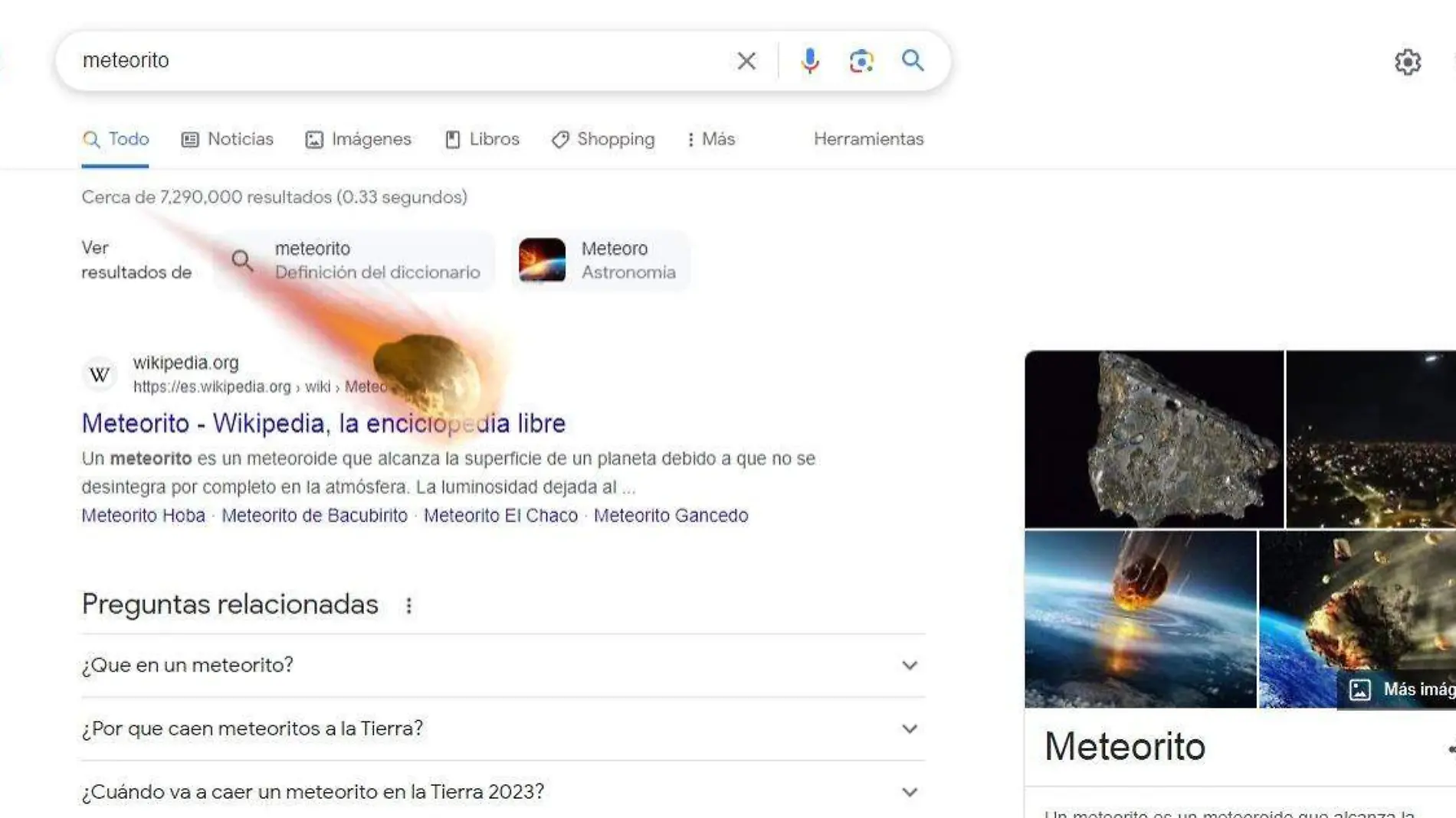 Meteorito google